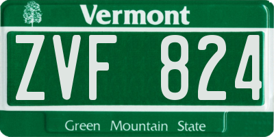 VT license plate ZVF824