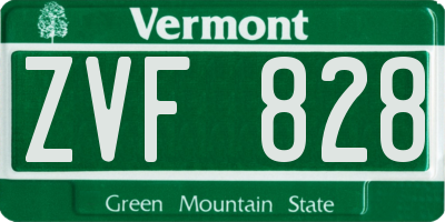 VT license plate ZVF828