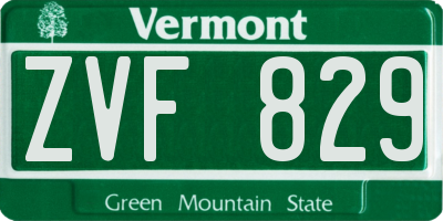 VT license plate ZVF829