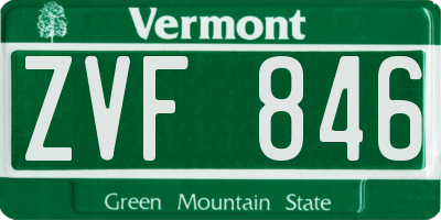 VT license plate ZVF846