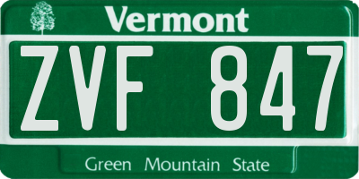 VT license plate ZVF847