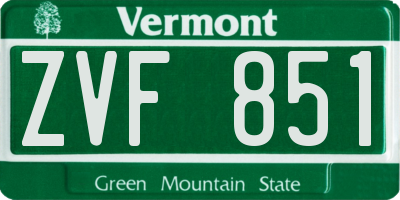 VT license plate ZVF851