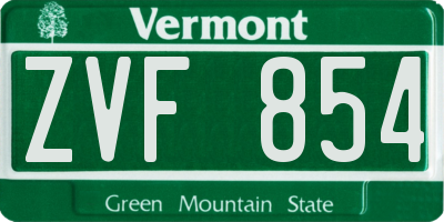 VT license plate ZVF854