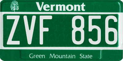 VT license plate ZVF856
