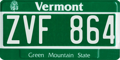 VT license plate ZVF864