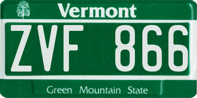 VT license plate ZVF866
