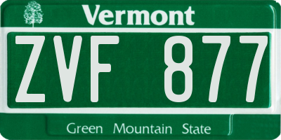 VT license plate ZVF877