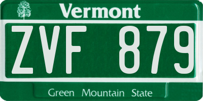 VT license plate ZVF879