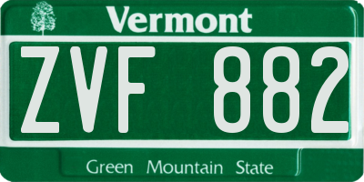 VT license plate ZVF882
