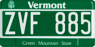 VT license plate ZVF885