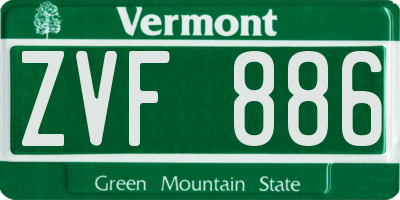 VT license plate ZVF886