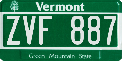 VT license plate ZVF887