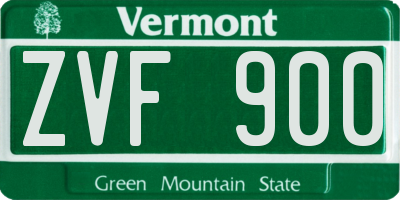 VT license plate ZVF900