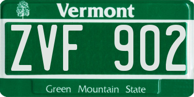 VT license plate ZVF902