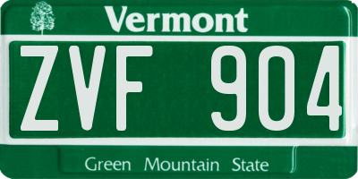 VT license plate ZVF904