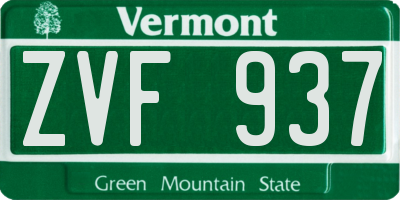 VT license plate ZVF937