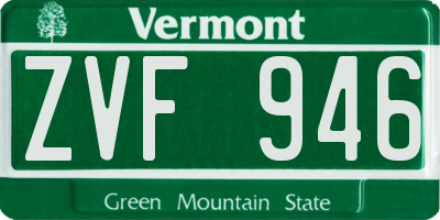 VT license plate ZVF946