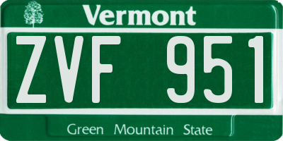 VT license plate ZVF951