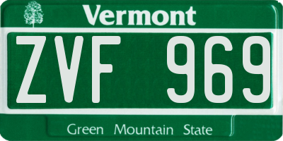 VT license plate ZVF969