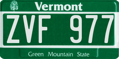 VT license plate ZVF977