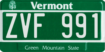 VT license plate ZVF991
