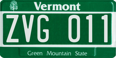VT license plate ZVG011