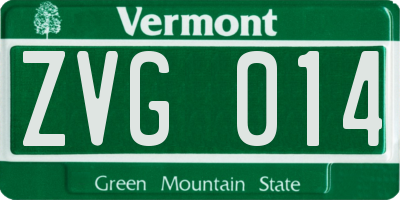 VT license plate ZVG014