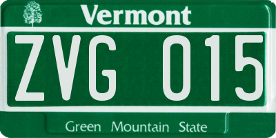 VT license plate ZVG015