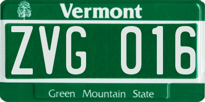 VT license plate ZVG016
