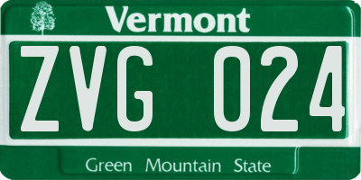VT license plate ZVG024