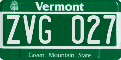 VT license plate ZVG027