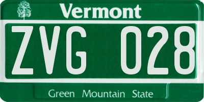 VT license plate ZVG028