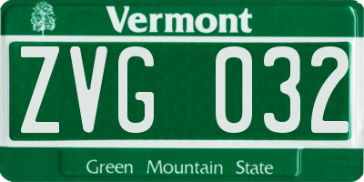 VT license plate ZVG032