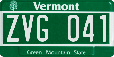 VT license plate ZVG041