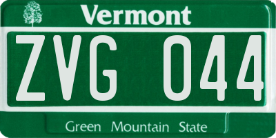 VT license plate ZVG044