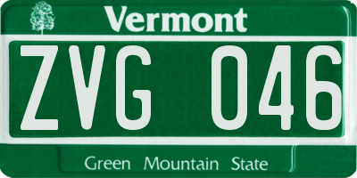 VT license plate ZVG046