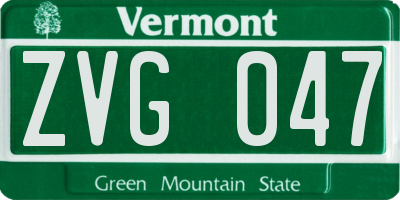 VT license plate ZVG047