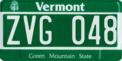 VT license plate ZVG048