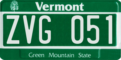 VT license plate ZVG051
