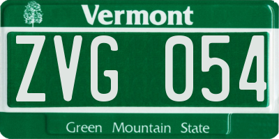 VT license plate ZVG054