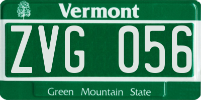 VT license plate ZVG056