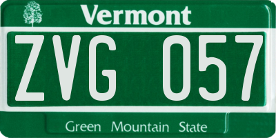 VT license plate ZVG057