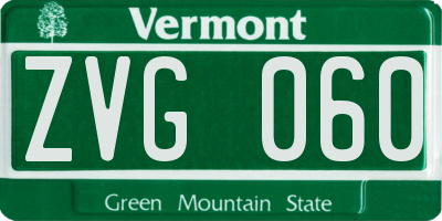 VT license plate ZVG060