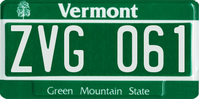 VT license plate ZVG061