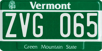 VT license plate ZVG065
