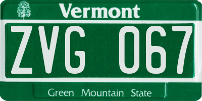 VT license plate ZVG067