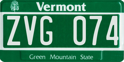 VT license plate ZVG074