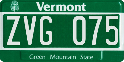 VT license plate ZVG075