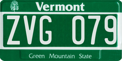 VT license plate ZVG079