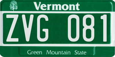 VT license plate ZVG081